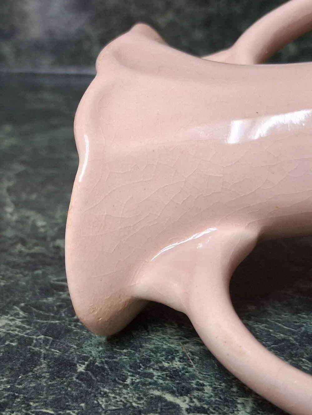 Vintage Ca. 1947-48 Hull Art Pottery Vase Glossy Pink, Blue Magnolia H-2-5-1/2